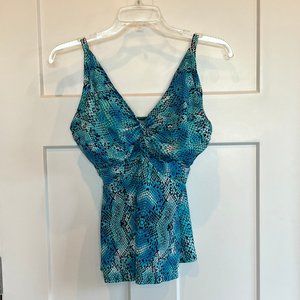 NWOT Sunsets Tankini w/underwire 34E  Turquoise Snakeskin